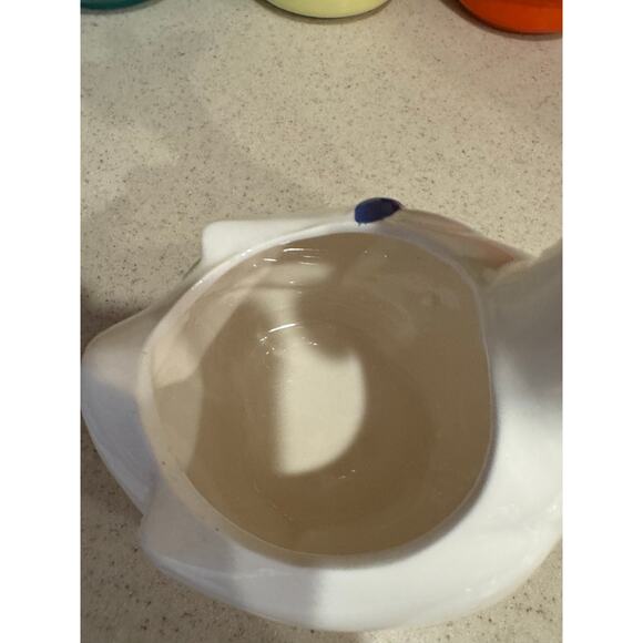 Planter FTDA Ceramic Goose Blue Hat & Yellow Bow Vintage 1986 7 Inches - Picture 5 of 8